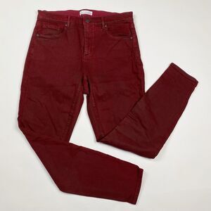 LOFT Made and Loved Cranberry Coated Skinny Slim Pocket Jeans‎ - Size 30/10